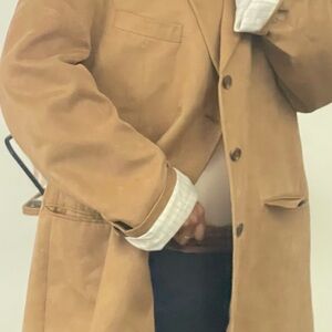 Classic Men's Tan Wool-Blend Coat